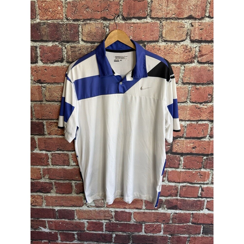 Nike Golf Tour Mens White Performance Polo Shirt Size Large Dri-Fit
